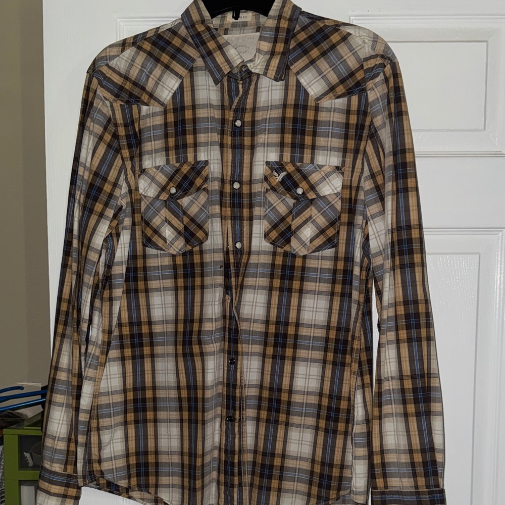 Men's Plaid Button-Up Shirt